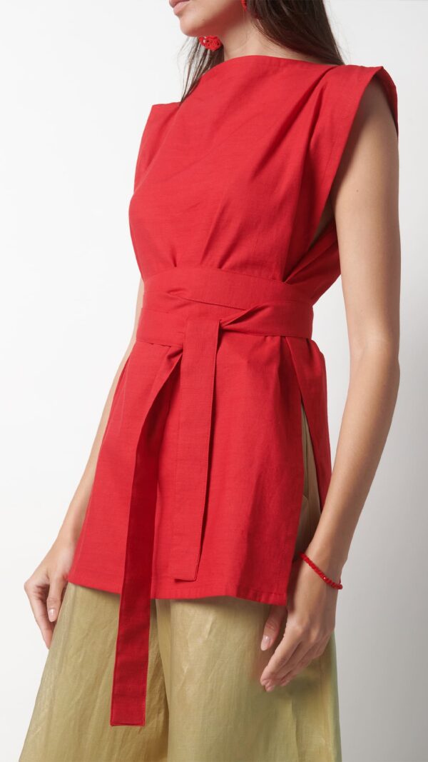 Top Kimono rosso - immagine 4