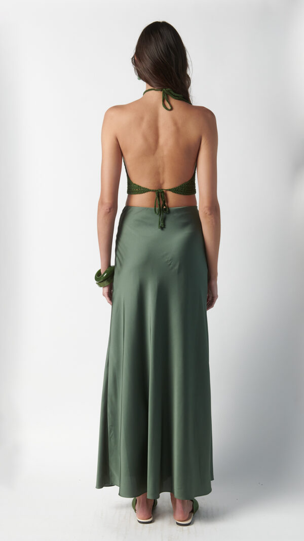 Top all’uncinetto verde oliva - immagine 4