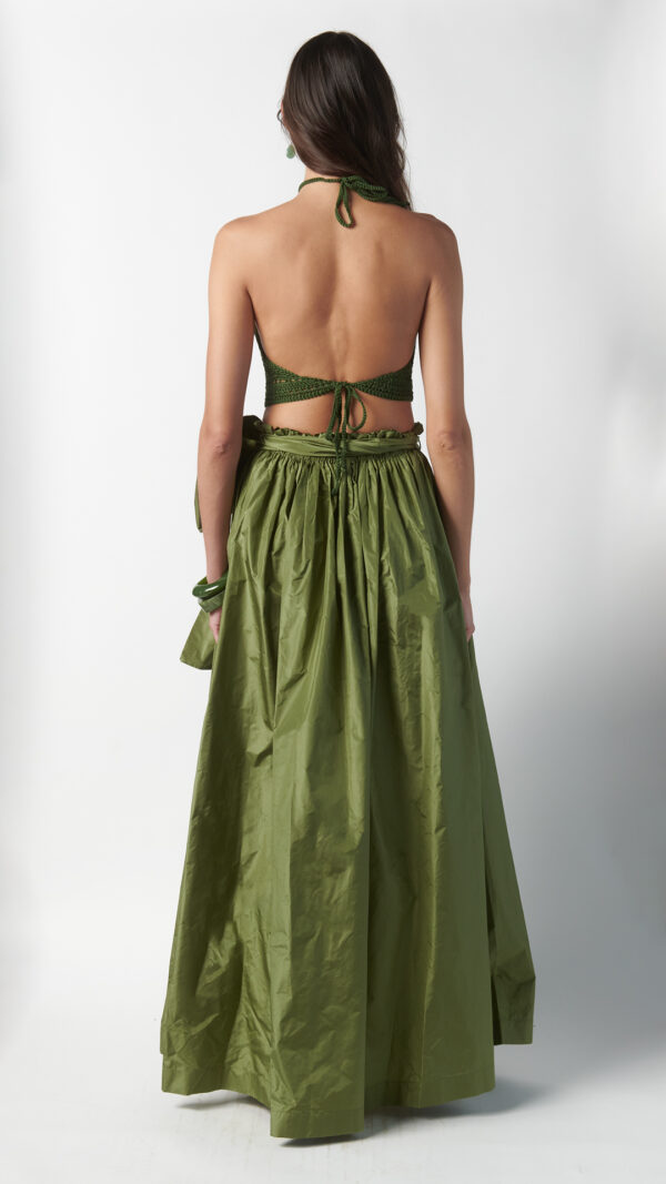 Gonna ampia elegante verde oliva - immagine 3