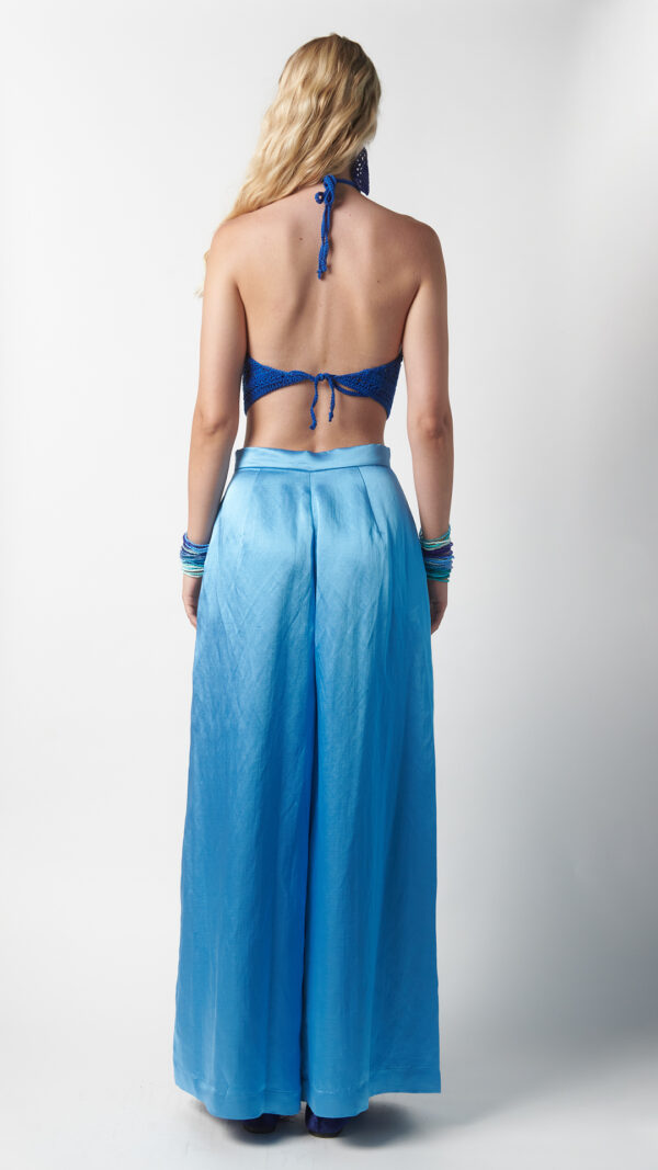 Pantalone a palazzo elegante blu navy - immagine 3