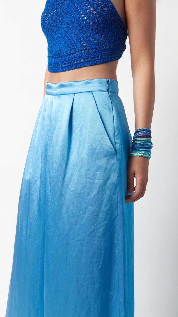 Pantalone a palazzo elegante blu navy - immagine 4
