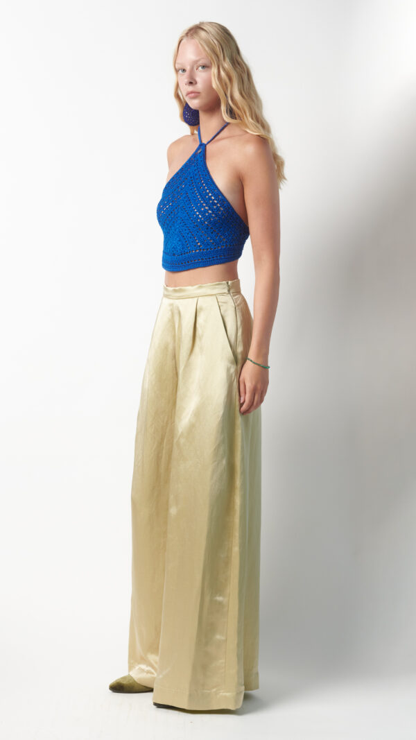 Pantalone a palazzo elegante verde lime