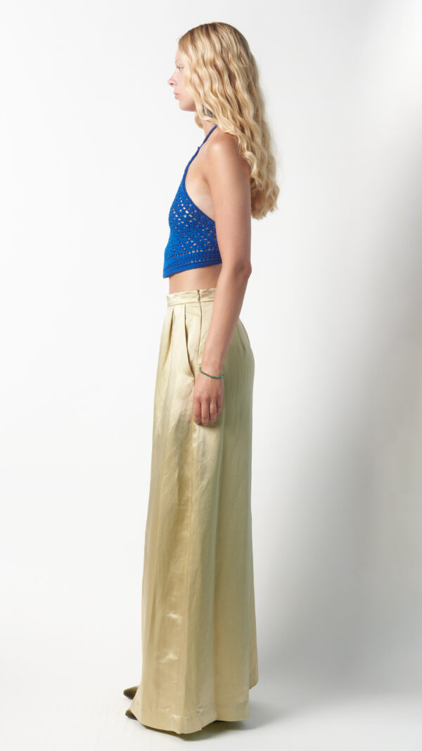 Pantalone a palazzo elegante verde lime - immagine 2