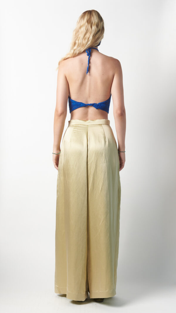 Pantalone a palazzo elegante verde lime - immagine 3