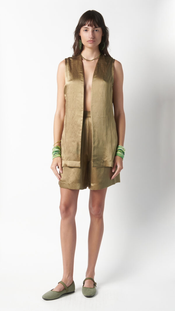 Gilet donna estivo verde oliva