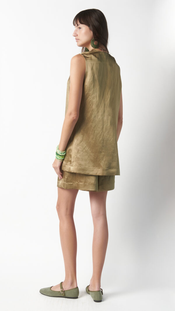 Gilet donna estivo verde oliva - immagine 3