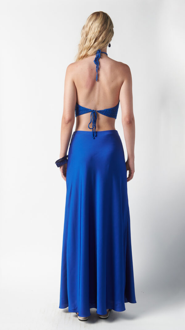 Top all'uncinetto blu zaffiro - immagine 4