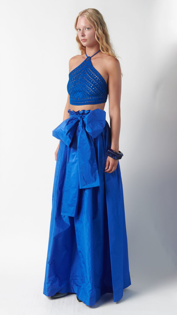 Gonna ampia elegante blu zaffiro - immagine 2