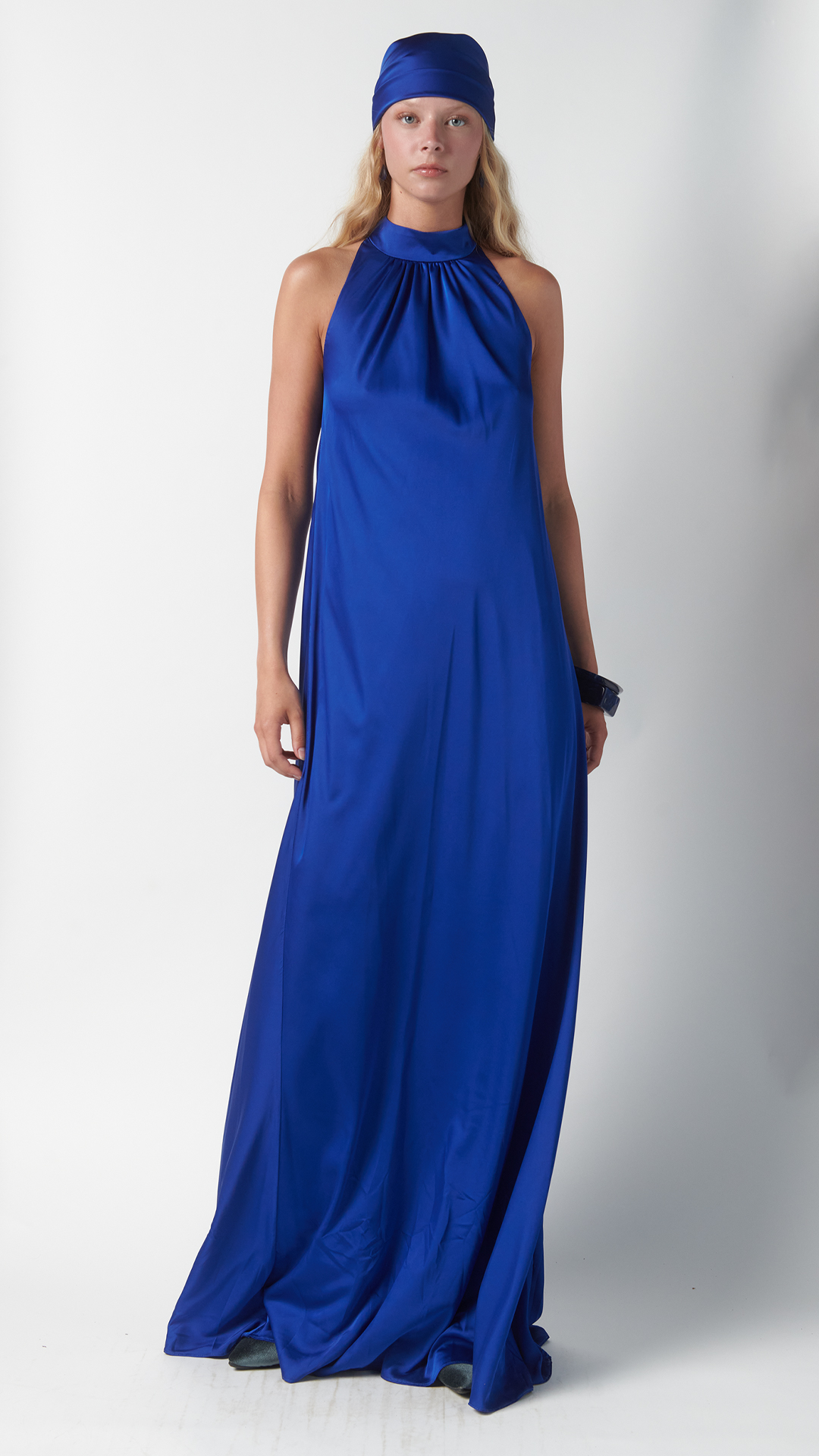 abito a trapezio elegante blu zaffiro