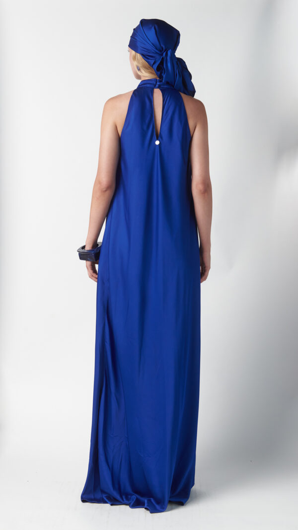 Abito a trapezio elegante blu zaffiro - immagine 3