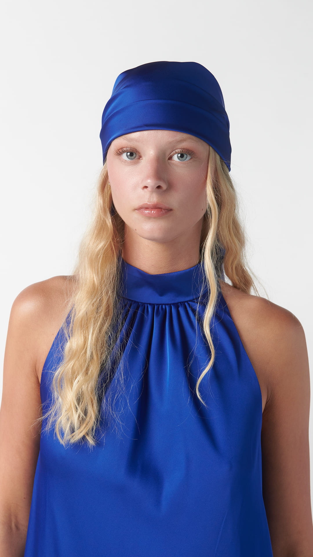 foulard in seta blu zaffiro